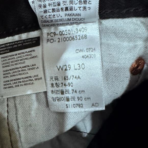 Levi’s 501 Black Button-Fly Straight Leg Jeans Men’s W29 L30 - Picture 3 of 8